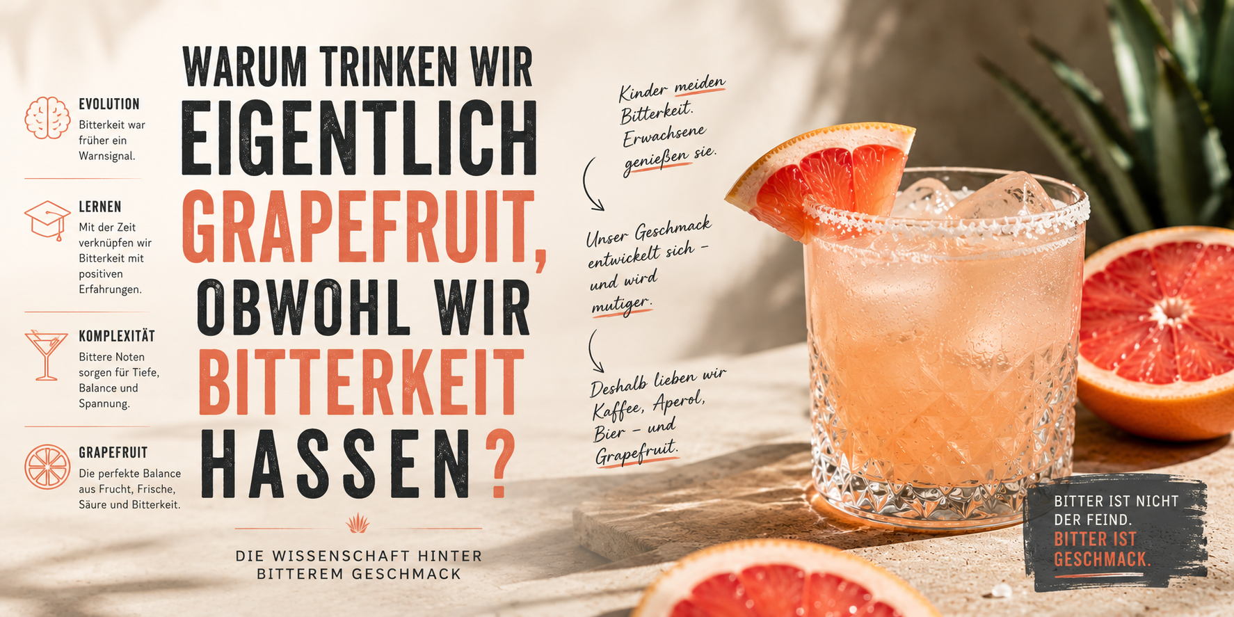 Warum trinken wir eigentlich Grapefruit, obwohl wir Bitterkeit hassen?