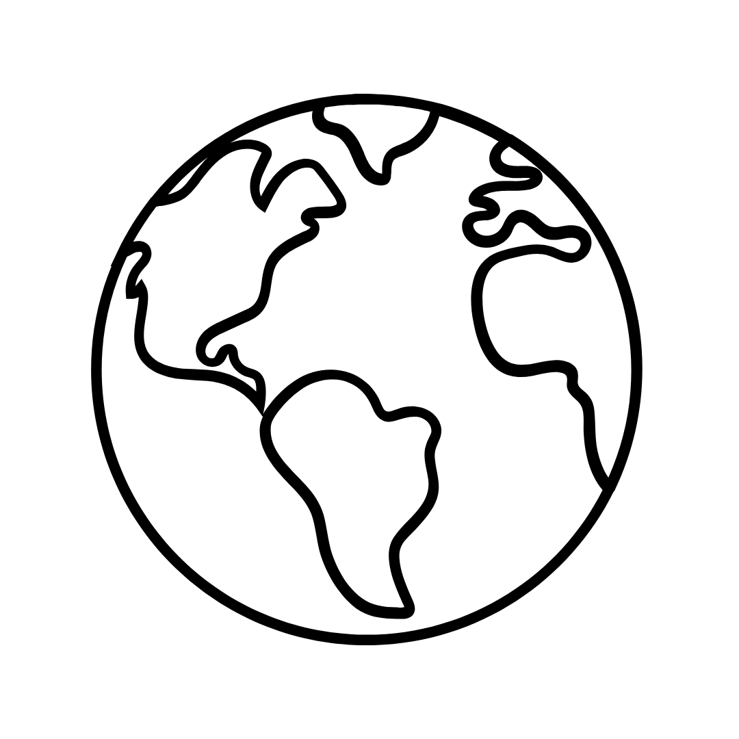GRAFIK ERDKUGEL TRANSPARENT SCHWARZ